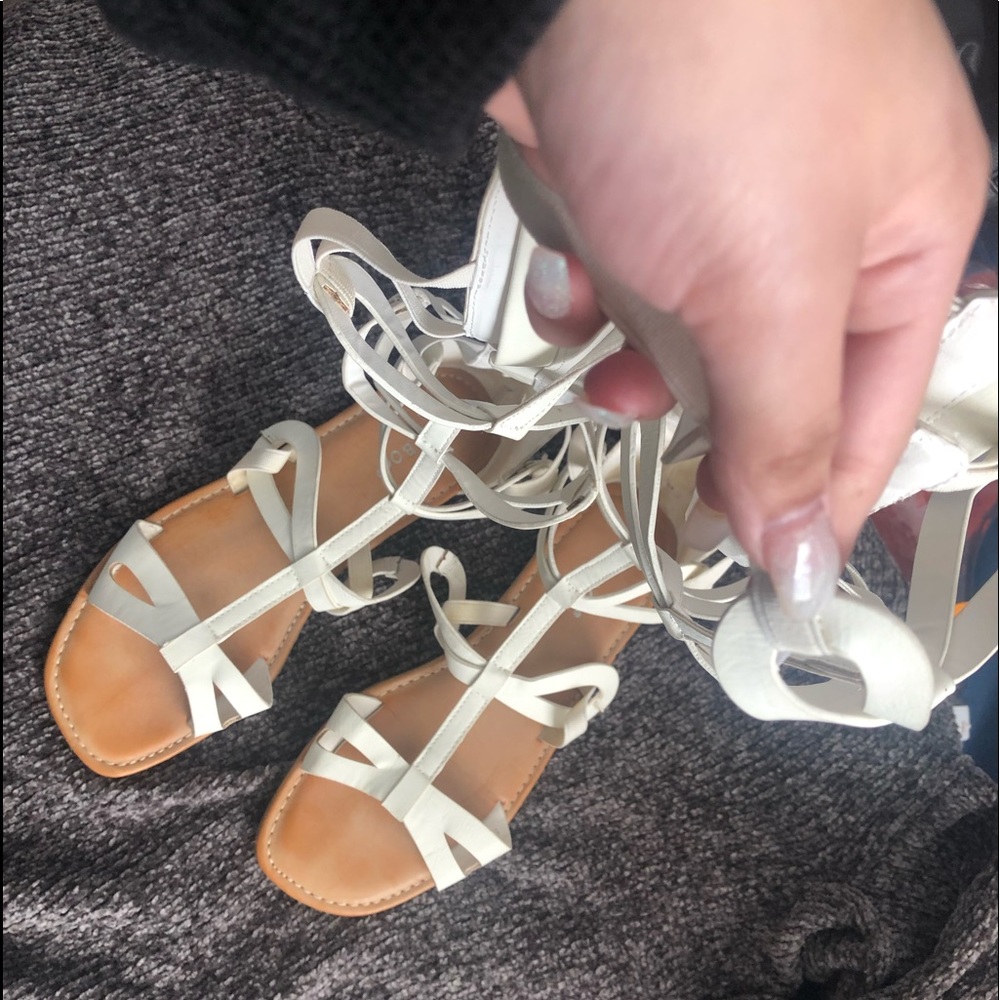 White gladiator sandals